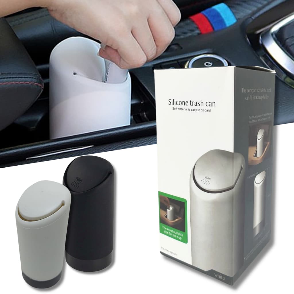Lixeira Automotiva Encaixe Porta Copos Carro Uber Silicone