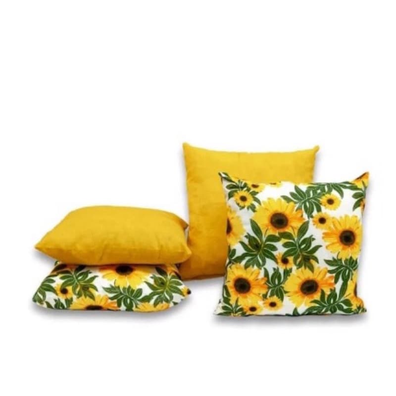 kit 4 Capas de Almofadas Decorativas 45x45 Com Zíper Lisa e Estampada