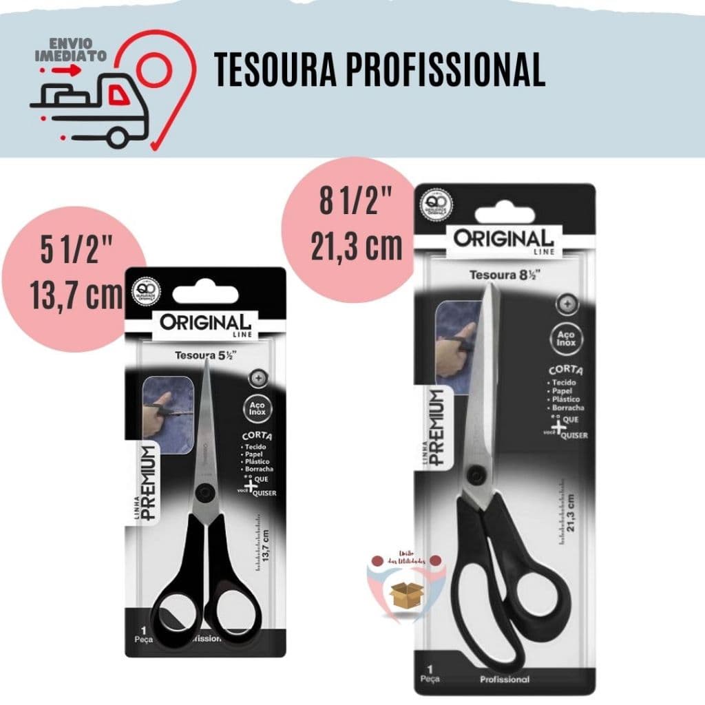 TESOURA PROFISSIONAL MULTIUSO DE INOX PREMIUM TESOURA 8 21,3 CM  TESOURA 5 13,7 CM