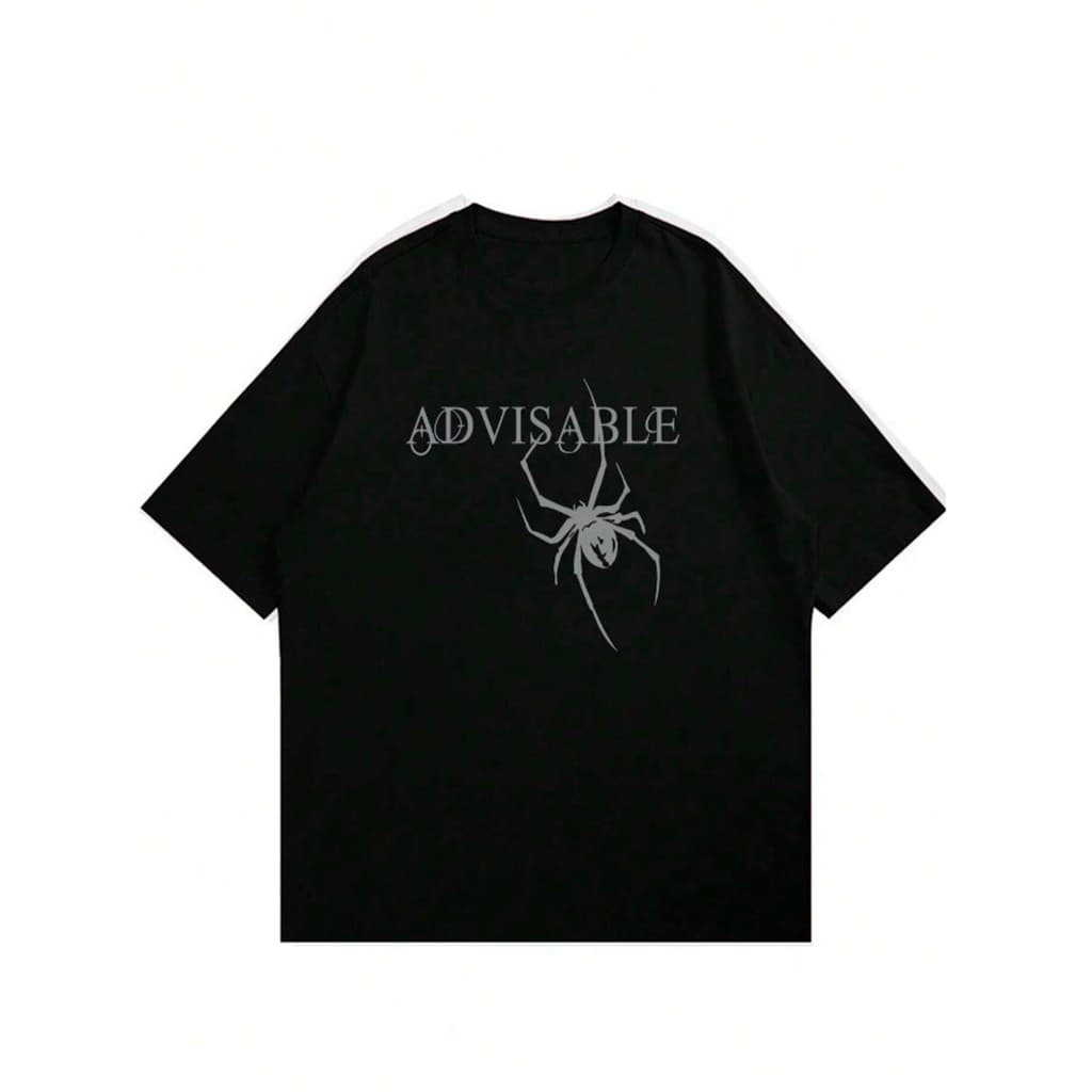 Camiseta Advisable Unissex Bordado Moderno Estampa Aranha Streetwear Masculina Feminina Tecido Maci