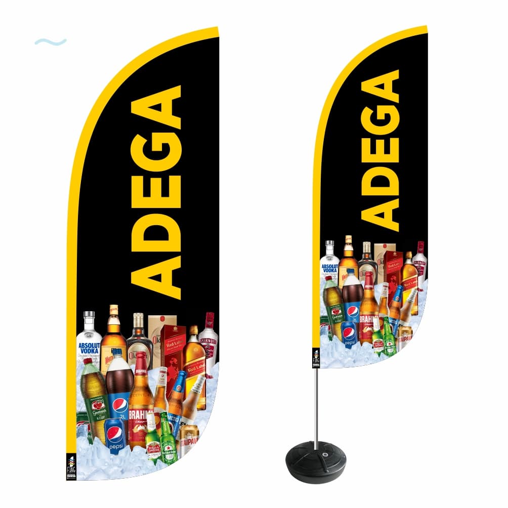 Wind Banner Adega Kit Completo 2,7m Dupla Face ENVIO EM 24H