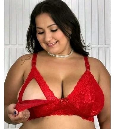 Sutiã Amamentação Plus Size Renda e Alça Reforçada Soutien pós parto Gestante