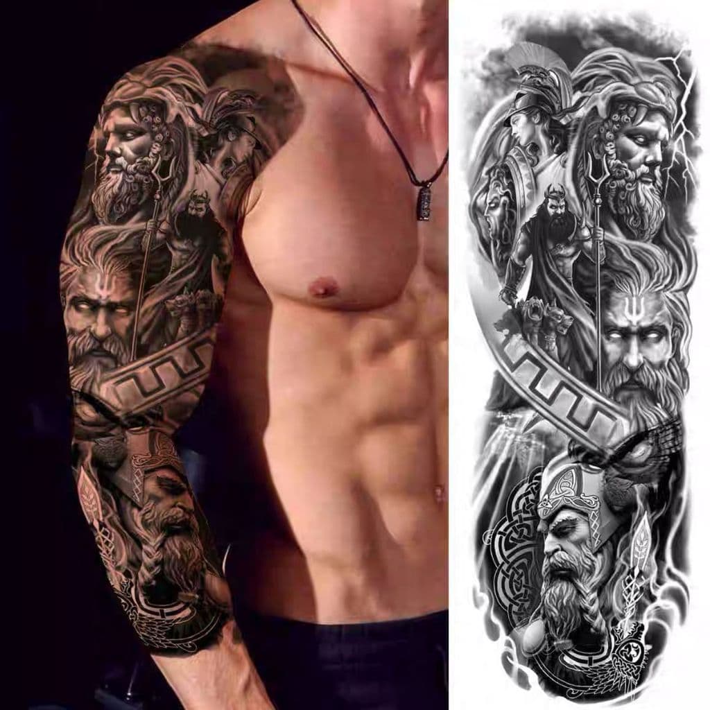 Tatuagem Temporária Tattoo Fake a Prova D'água Realistas 3D Festa Social Verão Praia Unisex 17*48