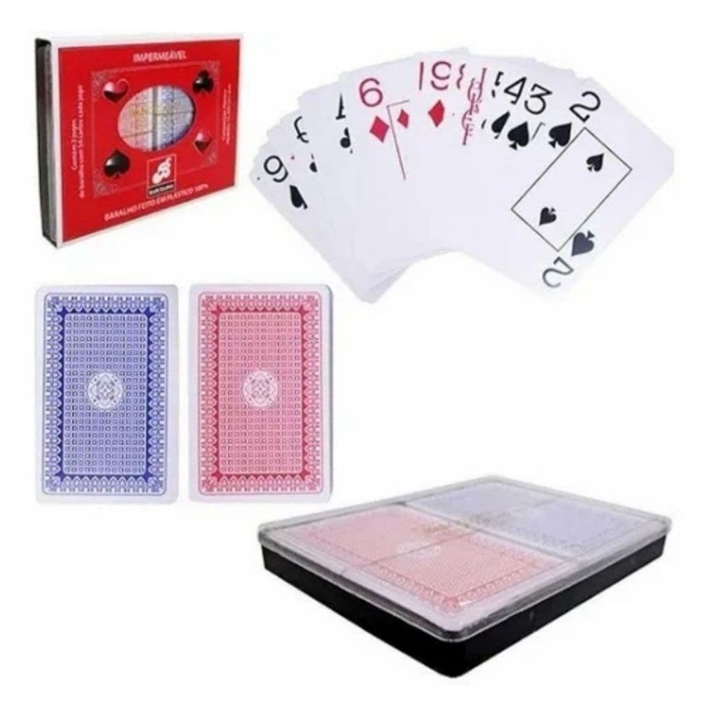 Baralho Kit 2 Unidades  De 54 Cartas Barcelona Plastificado Impermeável 100% Plástico
