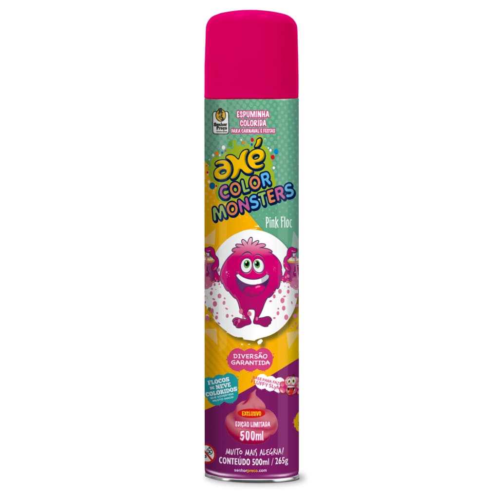 Espuminha Colorida Axé Color Monsters Pink Floc 500ml