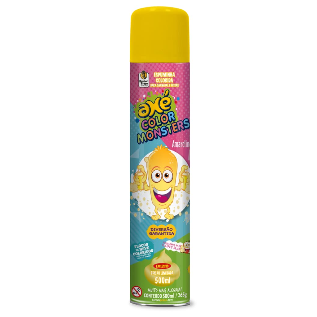 Espuminha Colorida Axé Color Monsters Amarelino 500ml