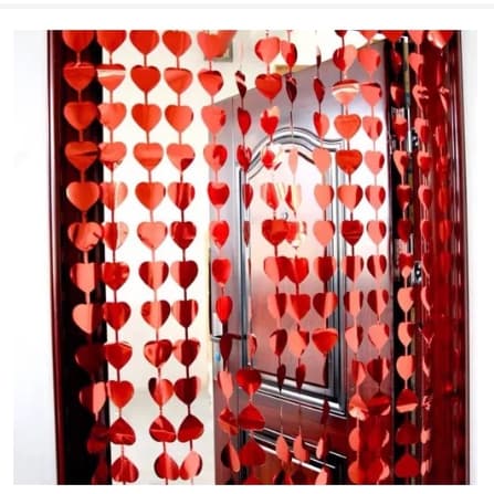 Kit 3 Cortina Metalizada Coração 1mx2m Para Decoração Dia Das Mães E Dia Namorado