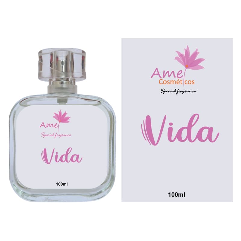 Perfume Feminino Vida Amei Cosmeticos Alta Fixação 33% de Essência Importada