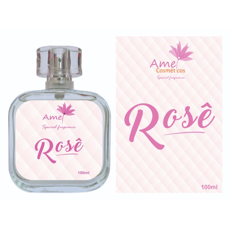 Perfume Feminino Rosê Amei Cosmeticos Alta Fixação 33% de Essência Importada