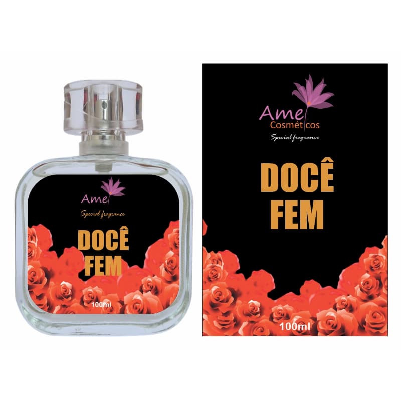 Perfume Feminino Docê Fem Amei Cosmeticos Alta Fixação 33% de Essência Importada