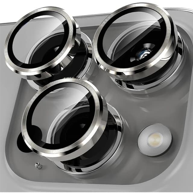 Kit 3 Películas Para iPhone 15 Pro 15 Pro Max Proteção da Câmera Traseira Metal