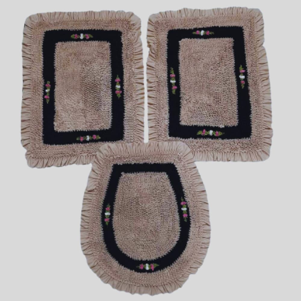 Tapete Banheiro De Frufru Kit 3 Peça C054