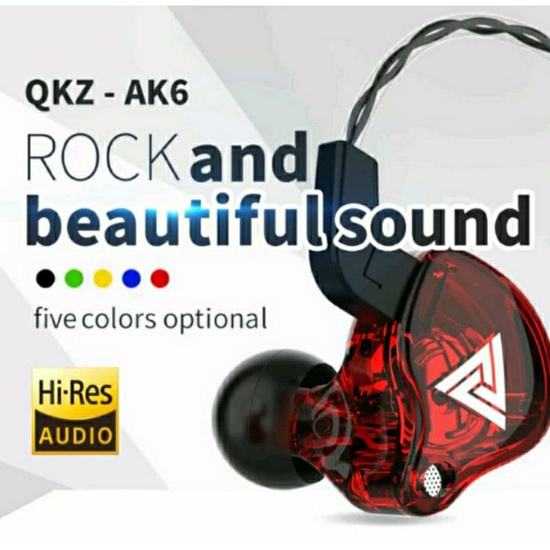 Fone De Ouvido Gamer QKZ AK6 Dj Musicos Retorno Palco In-ear Com Case Caixa