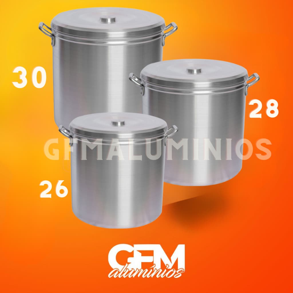 Kit 3 caldeirão hotel 26 28 30 panelas industrial grande
