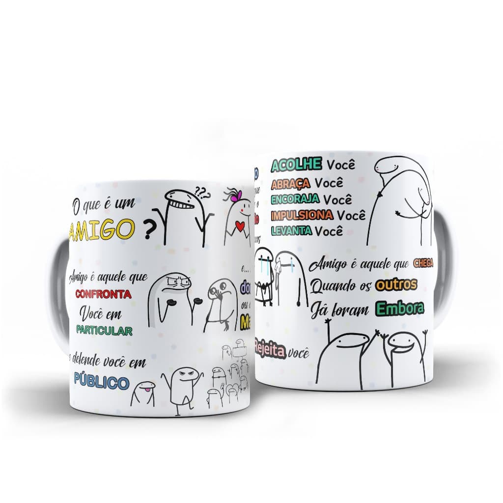 Caneca - Oque é um Amigo? - Florks