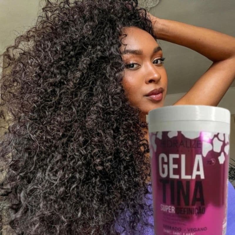 Gelatina Capilar Super  Definição Volume Transição Cacheados Crespos 1kG Hidralize