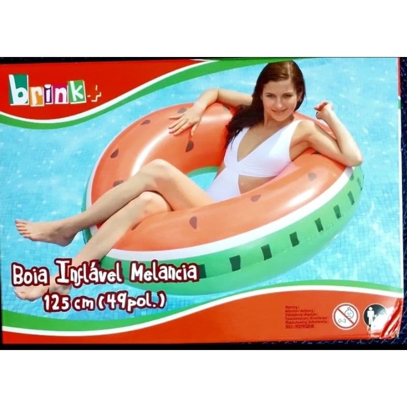 Boia Inflável Melancia 125cm Brink + Tamanho G Adulto e Infantil