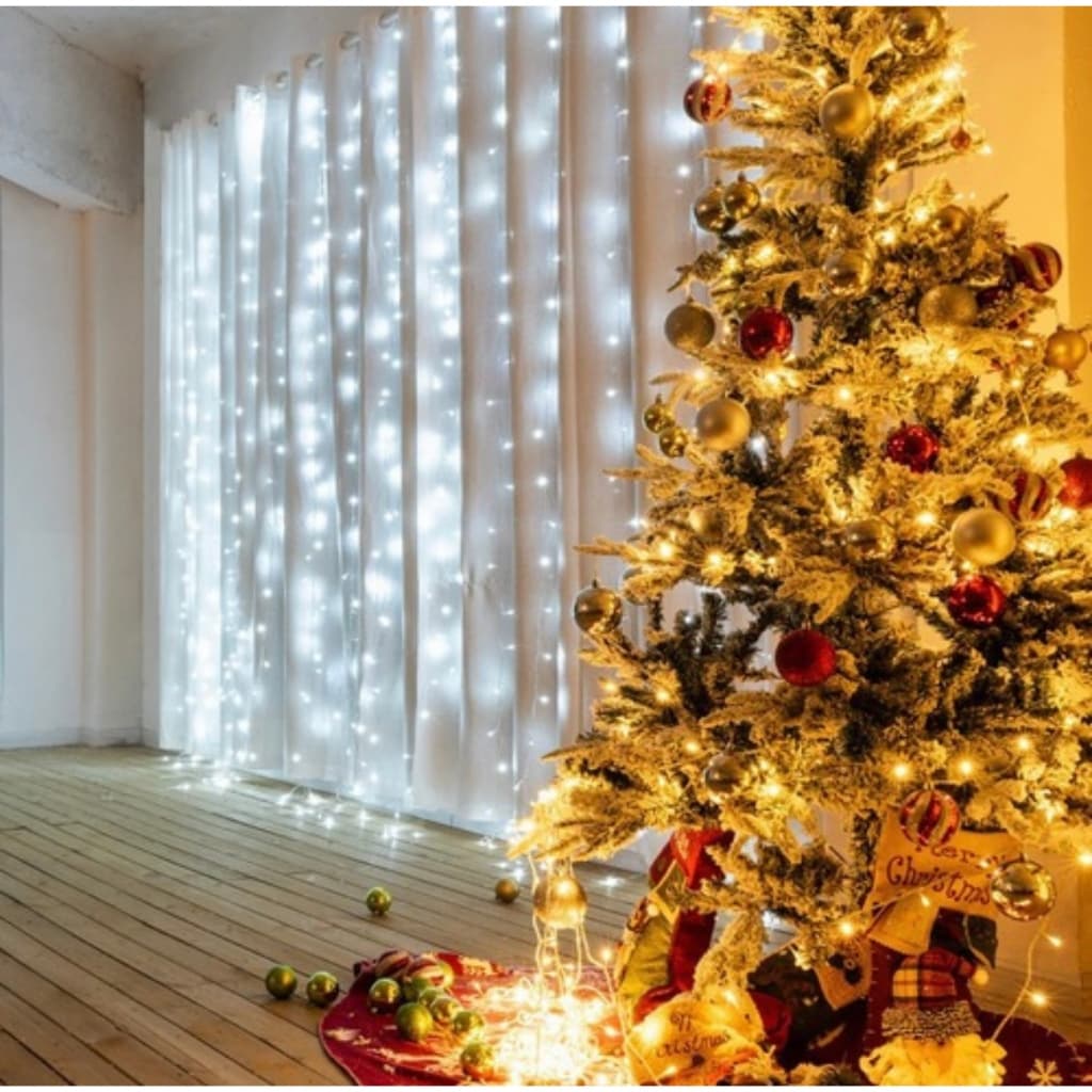 Cortina 300 Leds 3x3 Metros Festa Casamento Eventos cascata decoração aniversário natal pisca pisca
