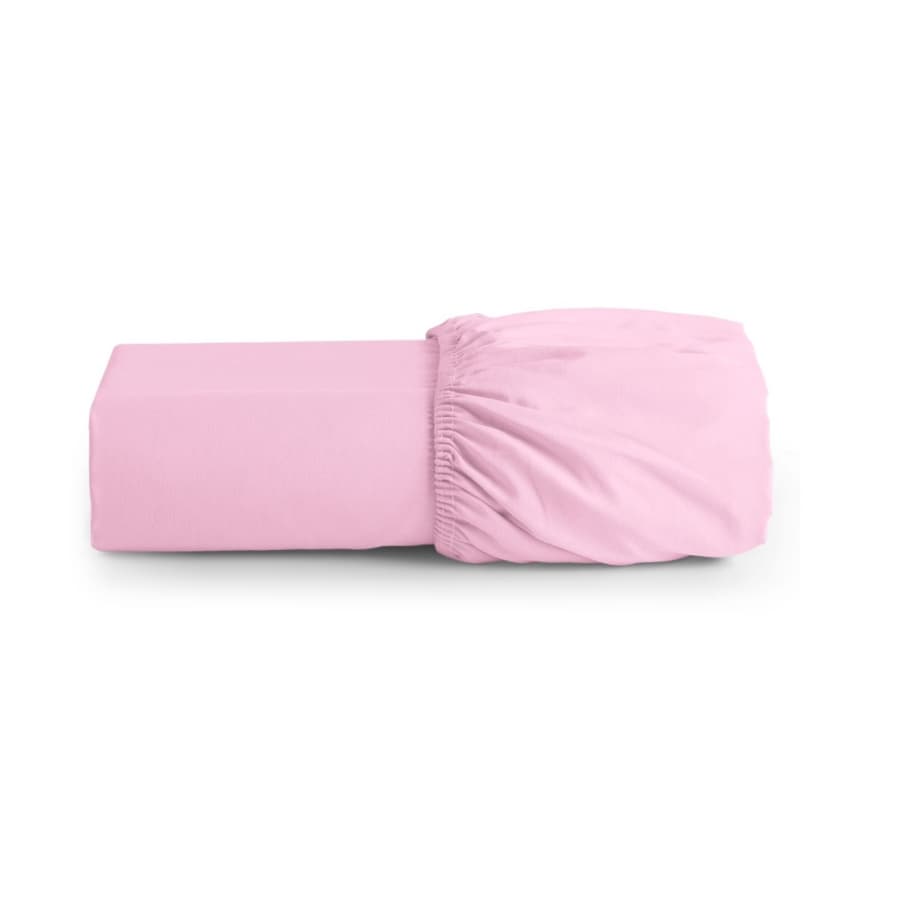Lençol Avulso Casal Padrão 200 Fios 100% Algodão Com Elástico Rosa