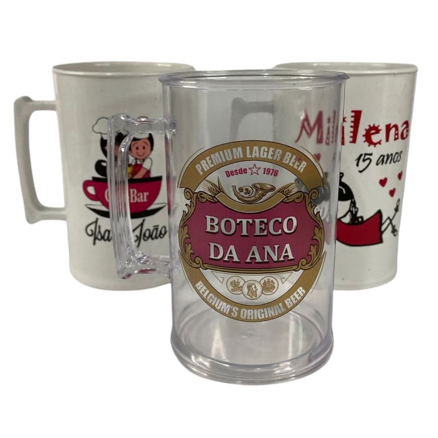 Kit 100 Canecas De Chopp Acrílica Personalizadas
