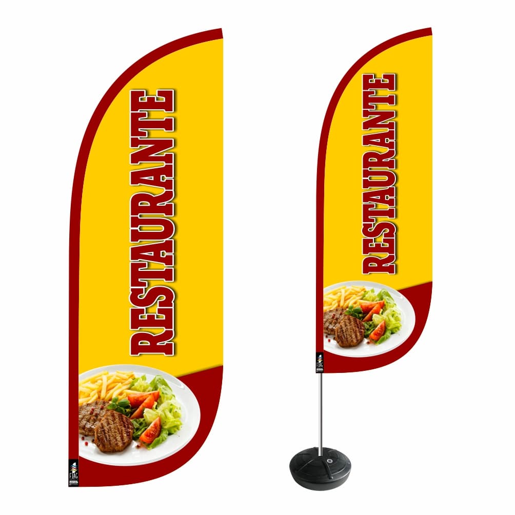 Wind Banner Restaurante Completo Dupla Face 2,7m ENVIO EM 24H