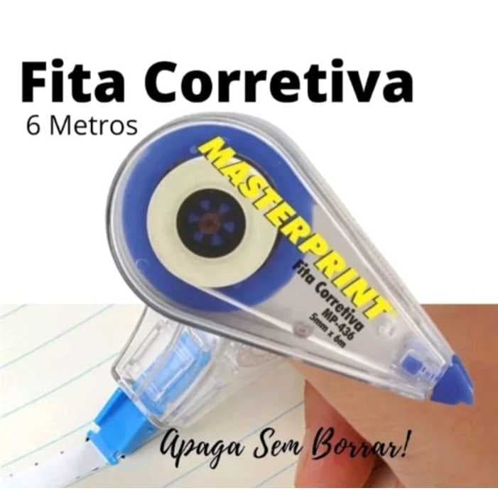 FITA CORRETIVA MASTERPRINT SECAGEM INSTANTANEA 5MM X 6M UNIDADE