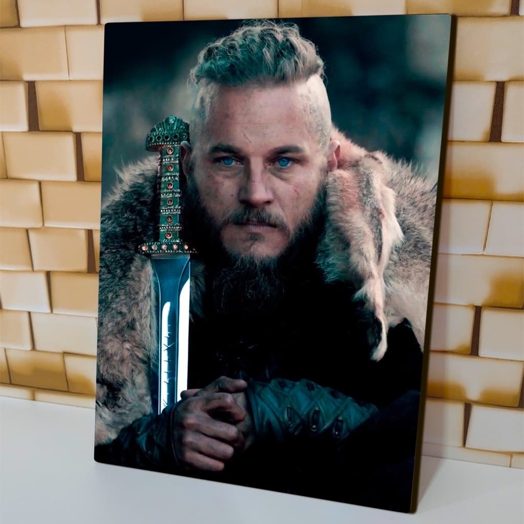 Placa Decorativa Ragnar Lodbrok Vikings 20x30cm