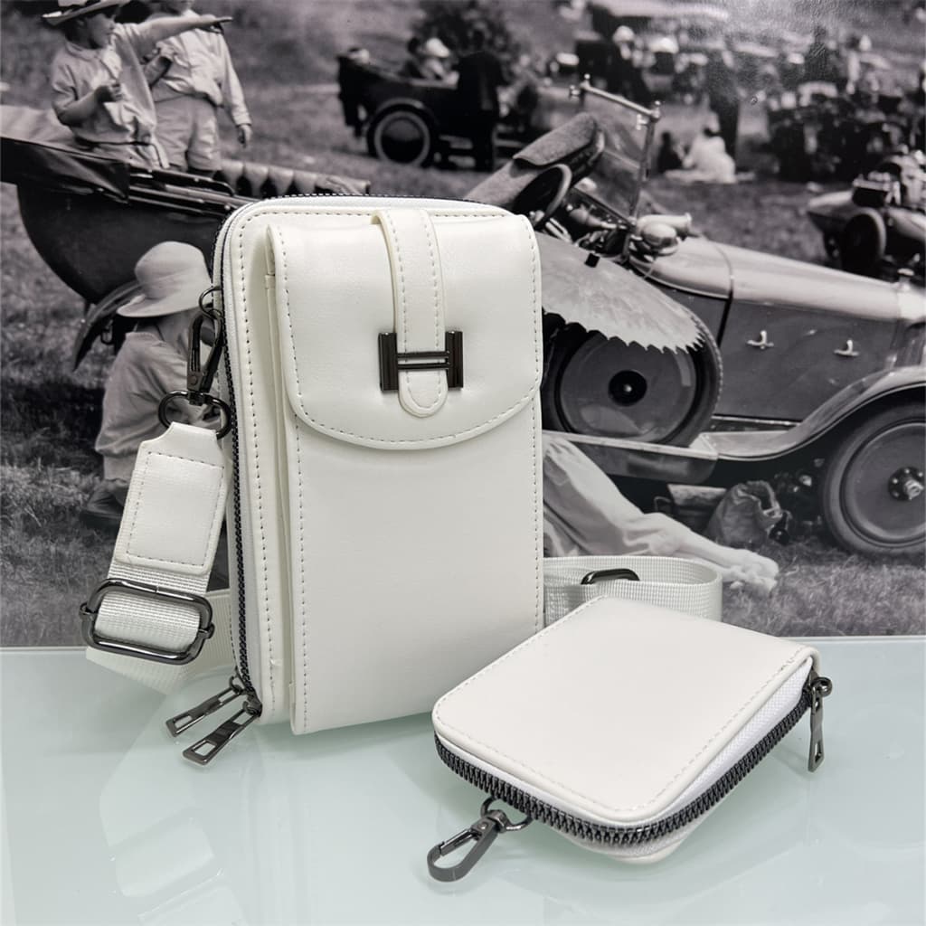 Juzia Bolsas Bolsa feminina carteira pochete porta-celular porta-moeda pendurável tiracolo 3 divisórias alça transversal nylon ajustável