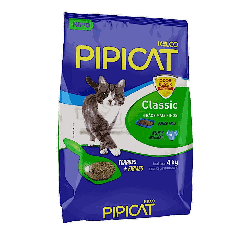 Areia Higiênica Pipicat Classic Grãos Mais Finos 4 kg