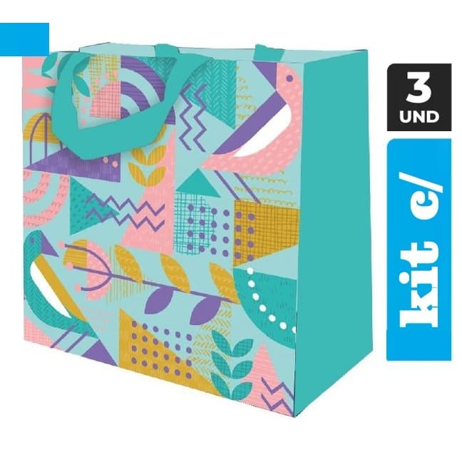 KIT c/ 3 Sacolas Retornável Ráfia Ecobag B4u CáPraLá * GIGANTE *