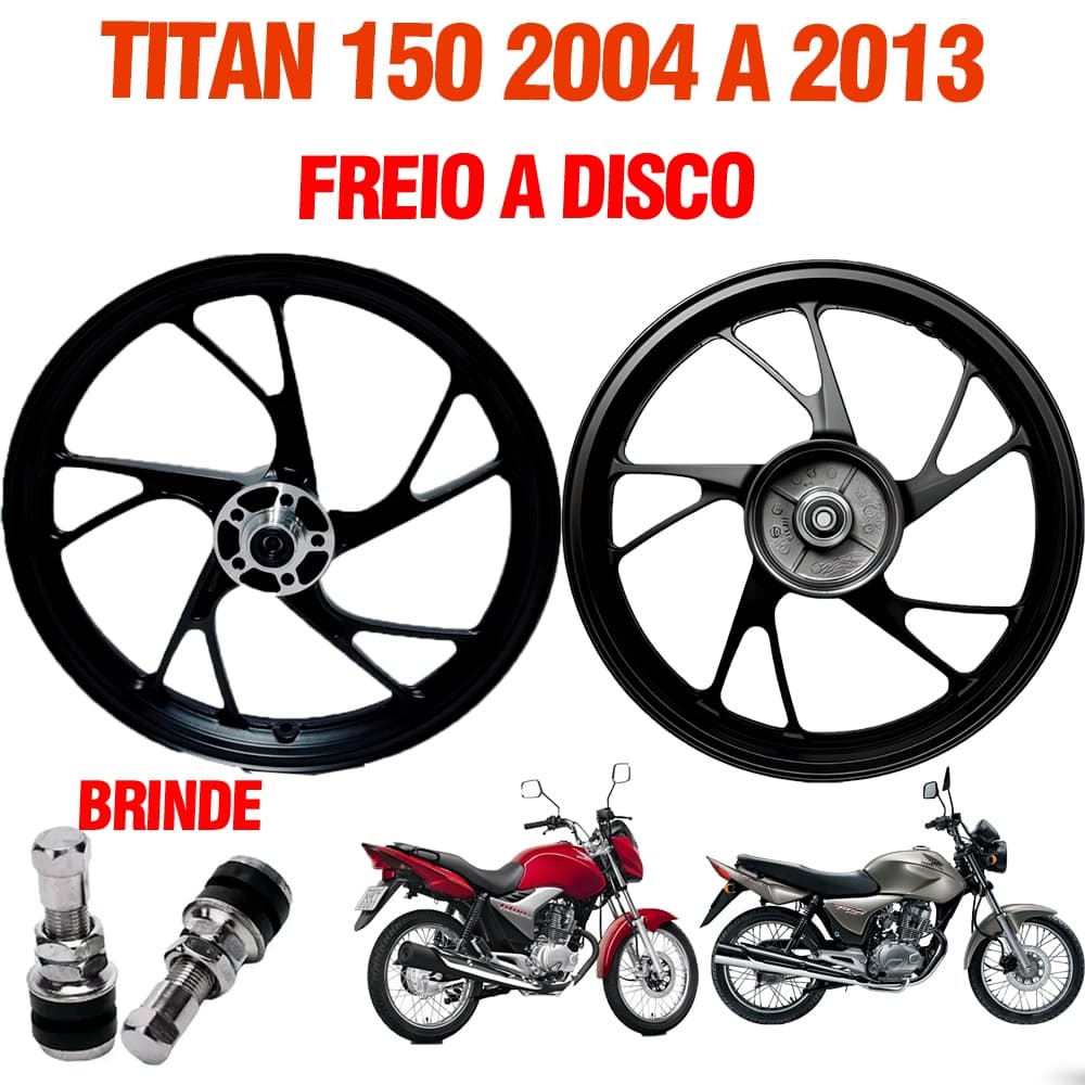 Roda Liga Leve Titan 150 Esd 2004 Ate 2013 Pe Galinha Preta