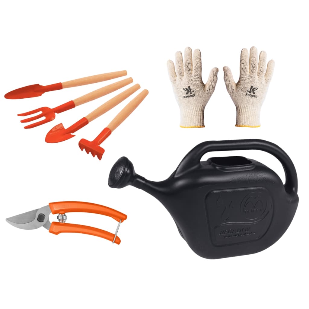 Conjunto Materiais De Jardinagem 5 Peças Ferramentas Para Seu Jardim Horta Tramontina Regador E Luva