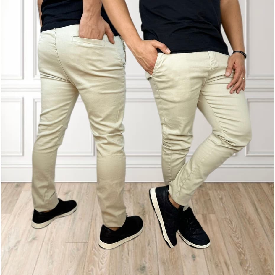 Calça de SARJA Masculina Slim Casual Tradicional FIT com Elastano Sport Fino