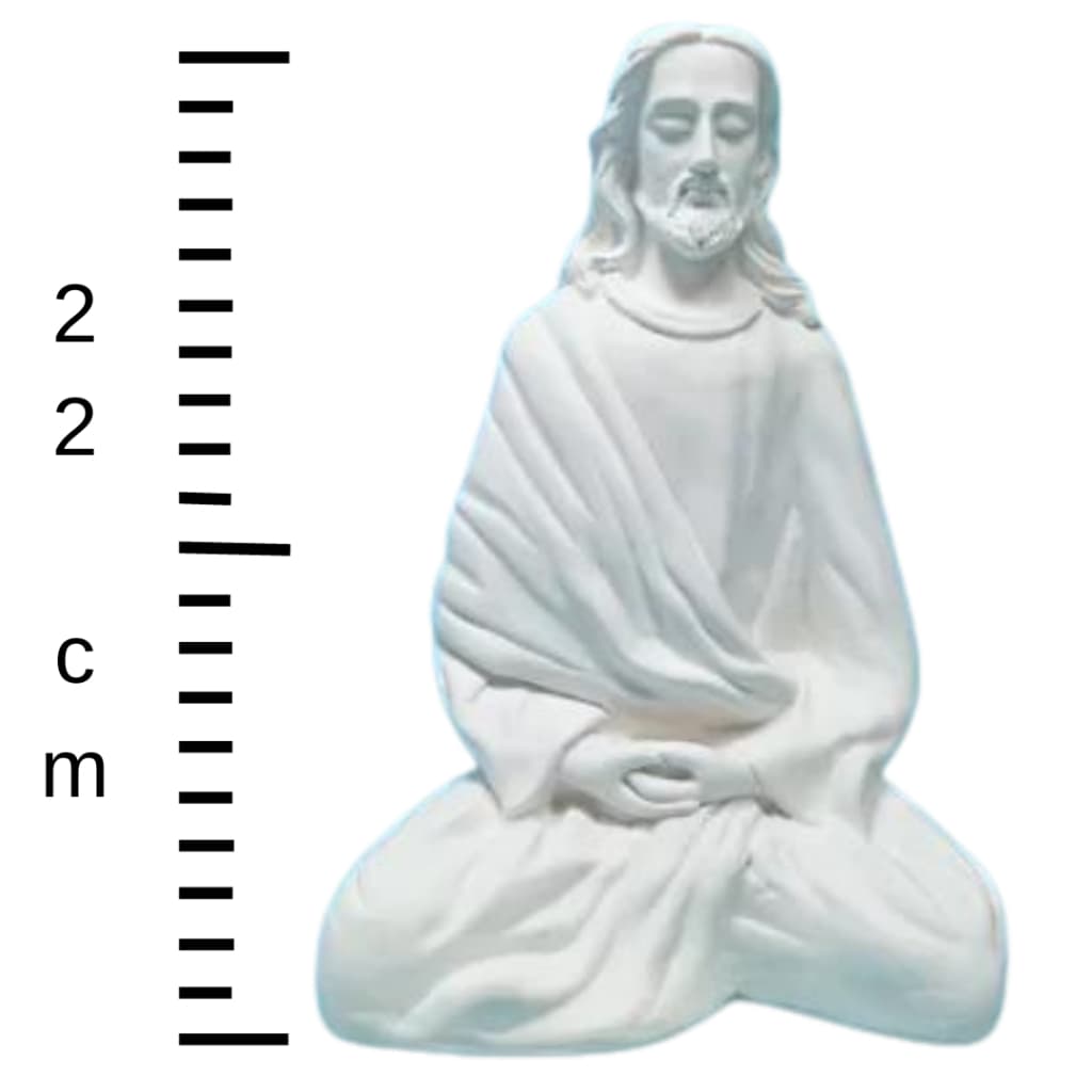 Escultura de Gesso Jesus Cristo Meditando Yoga 22cm