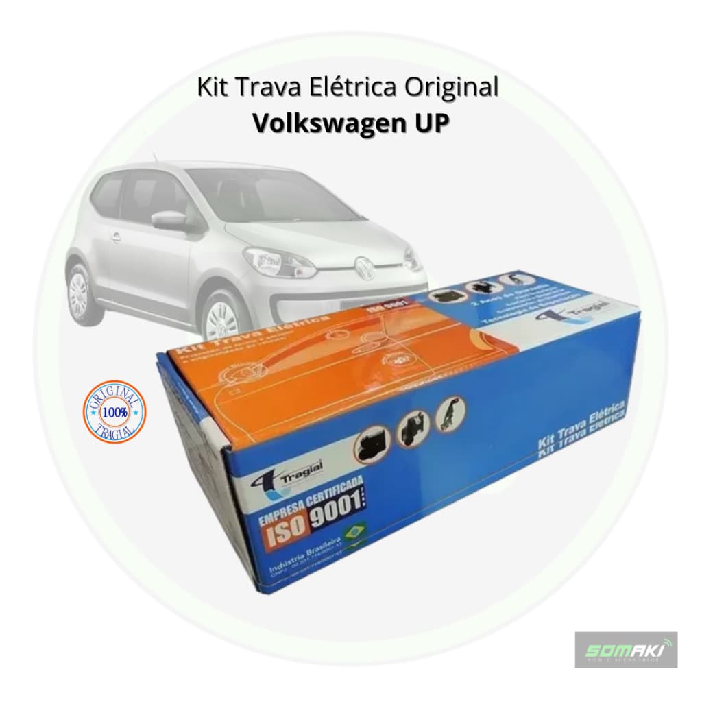Kit Trava Eletrica Tragial Vw UP 2014 2015 Mono Serventia 2 Portas