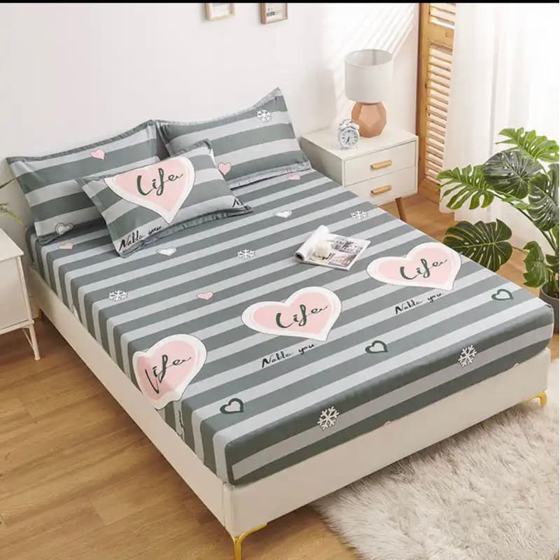 Lençol Casal 3 pçs/Solteiro 2pçs/1 fronha Padrao Com Elastico  Estampado