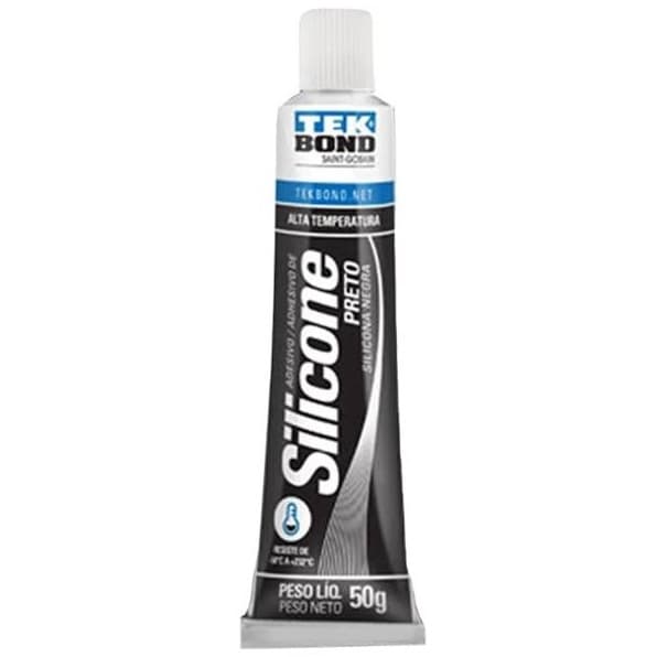 Adesivo de Silicone Acético Preto Alta Temperatura 50g Tekbond