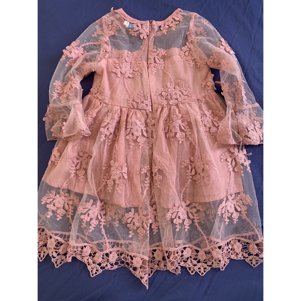 Vestido infantil rosa rendado, marca Humor Bear, tamanho 6, festa, passeio, aniversário