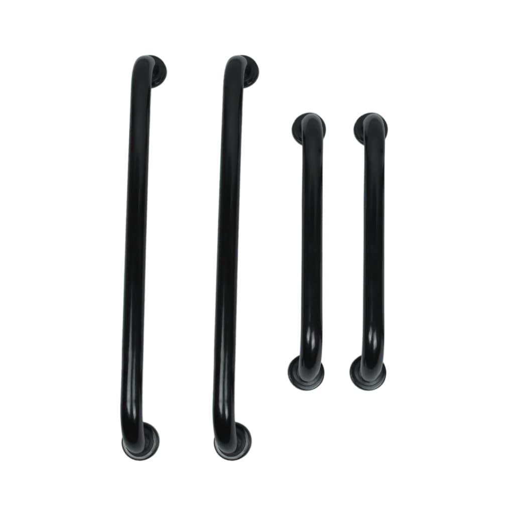 Conjunto 4 Barras de Apoio PRETAS para Deficientes/Idosos (40/40/60/60 cm)