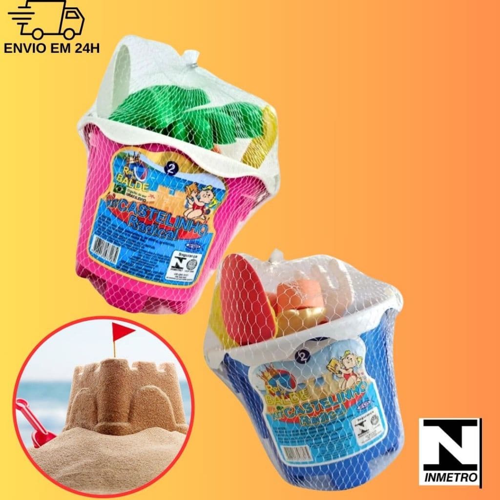Baldinho de praia infantil kit castelinho areia quintal brinquedo balde