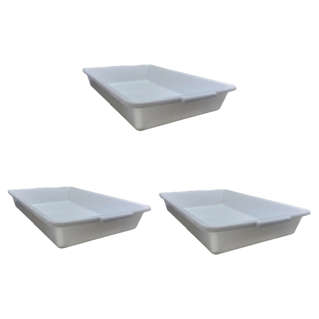 Kit 3 Bandejas Organizadora 7 Litros Plástica Retangular Multiuso Topa Tudo Preta Branca