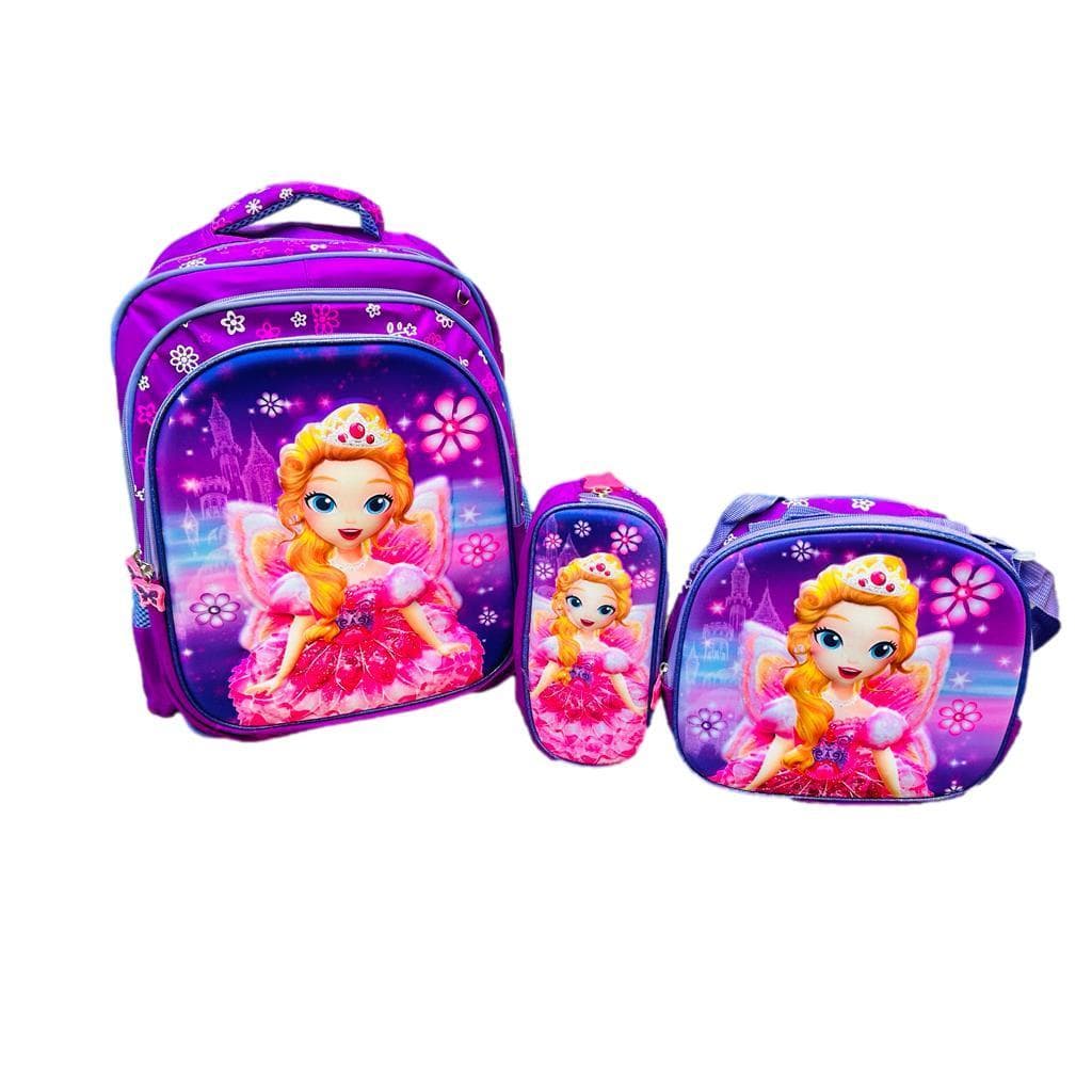 Mochila Escolar Infantil Com Estojo e Lancheira 3D Alças Regulável ENVIO RÁPIDO