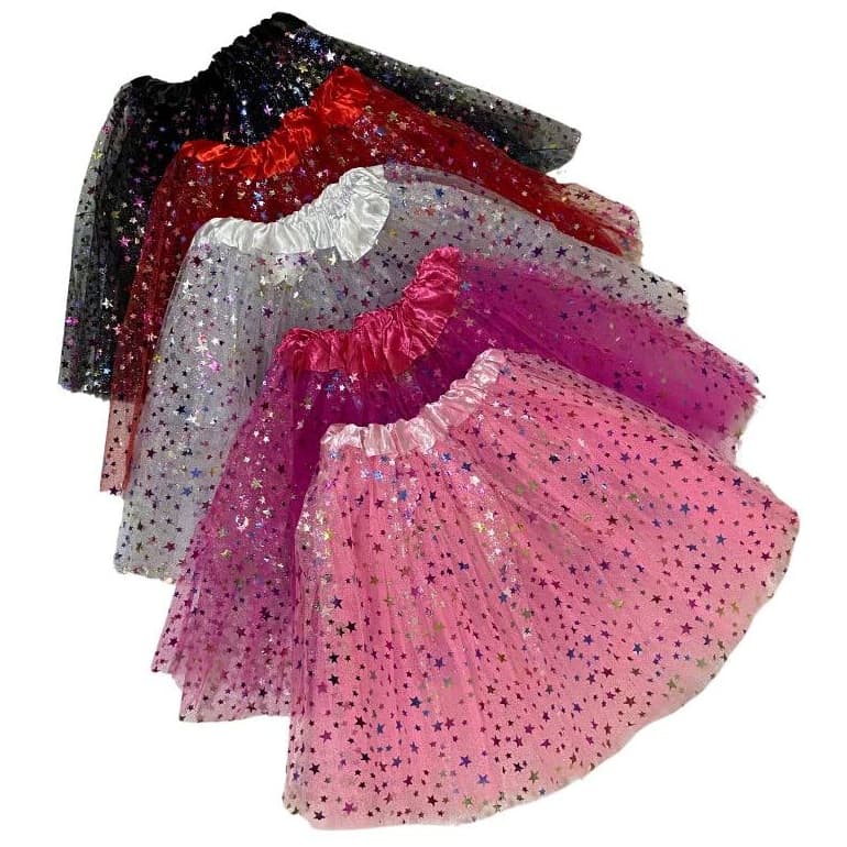 1 Saia De Tule Adulto Com Brilho Glitter Carnaval 40 Cm