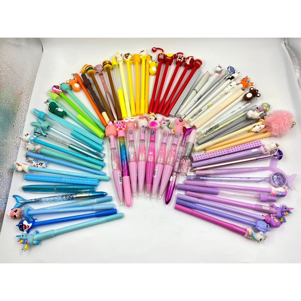 Kit Canetas Divertidas 20 Unidades - Papelaria Fofa e Criativa