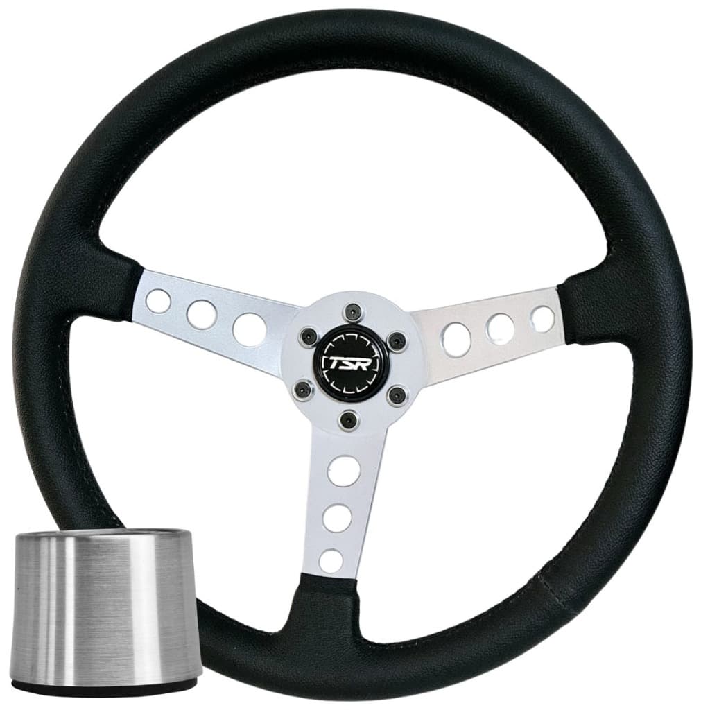 Volante Esportivo Tsr 380mm Couro Preto + Cubo