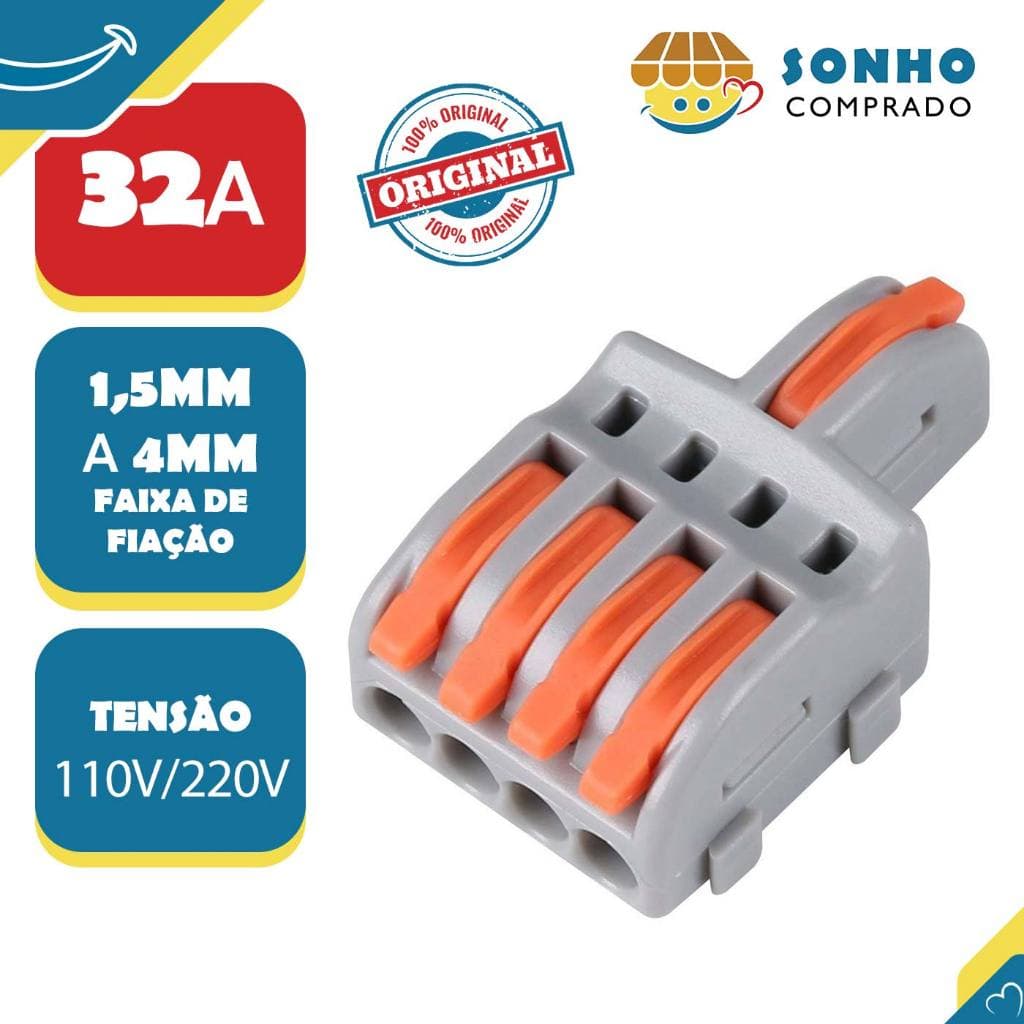 Conector Derivador 1:4 32A 1,5mm a 4mm 073734 InterNEED