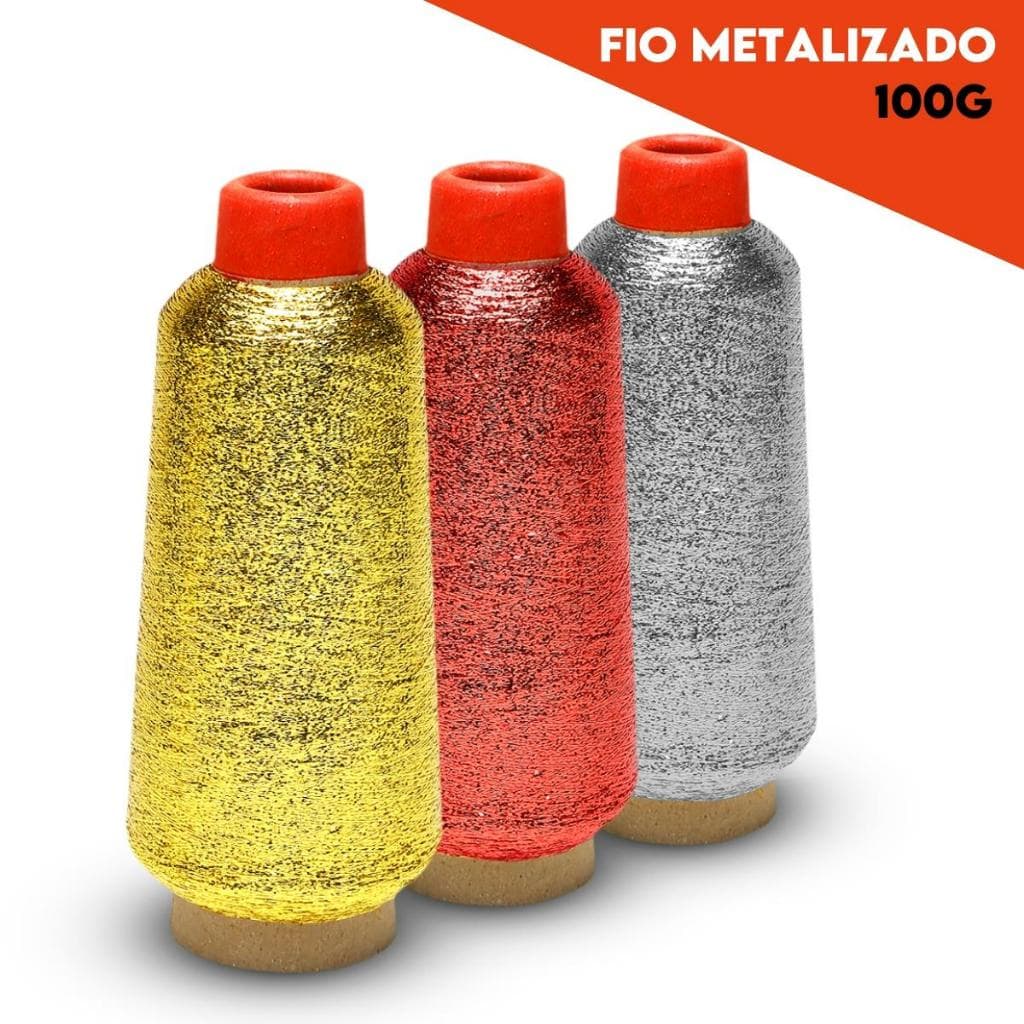Fio Metalizado - Linha Para Bordar Cores Diversas - Com 100 Gramas - UMK