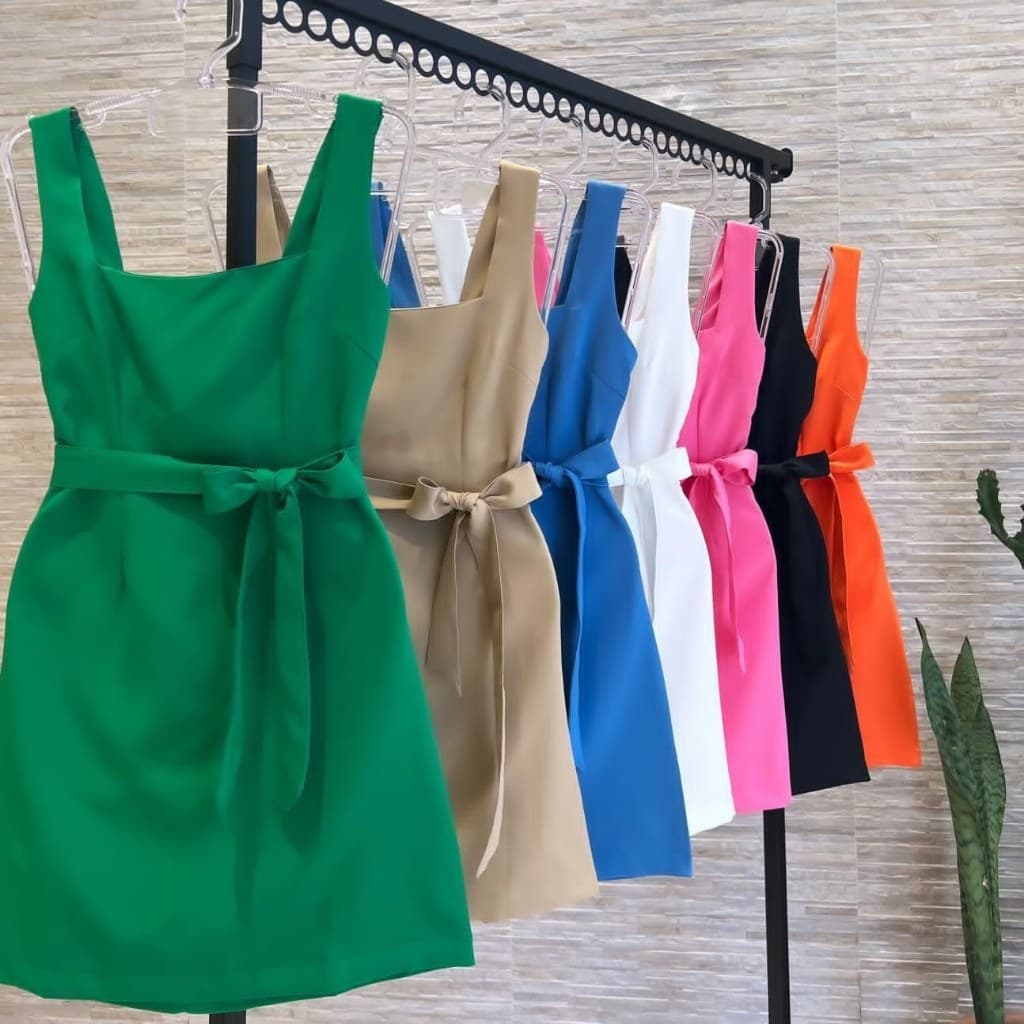Vestido em Alfaiataria Com Laço Com Ziper VESTIDO ALFAIATARIA 017