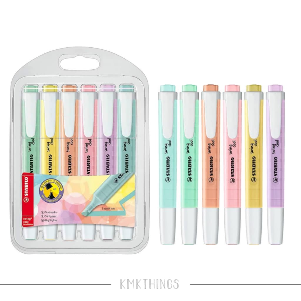 Marca texto Stabilo Swing Cool - 6x cores pastel - Stabilo