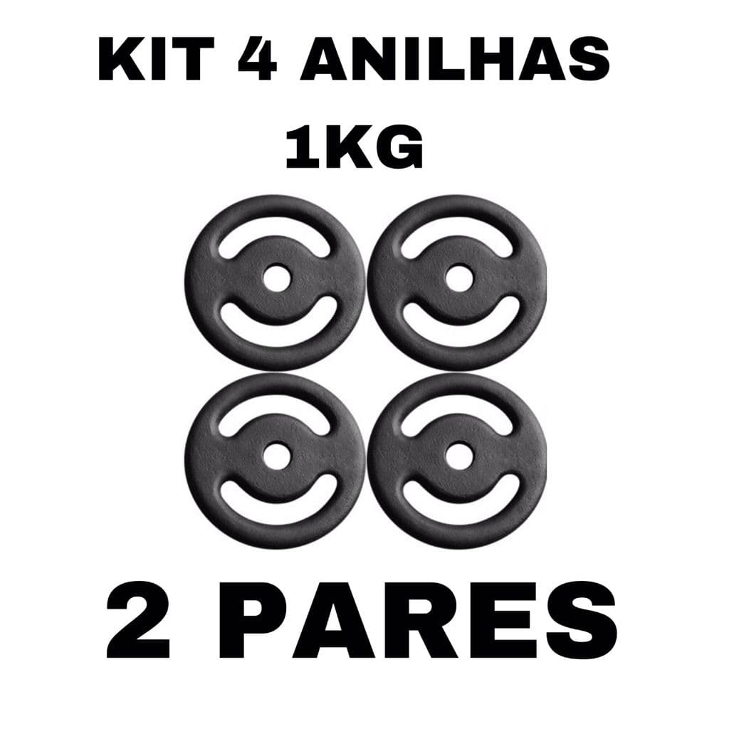 Kit Musculação 4 Unidades (2 Pares ) De Anilha Pintada 1kg
